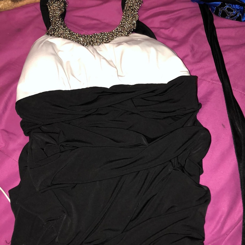 White and black dress glitter on top